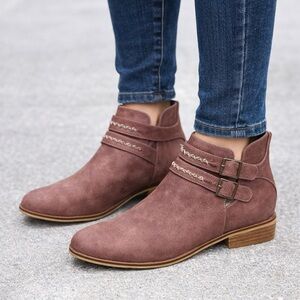 Women’s Size 6.5 NIB Ankle Boots Mauve Booties Beast Fashion